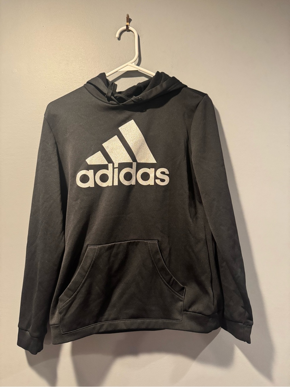 * Woman’s Adidas Black Hoodie with silver Glitter Logo